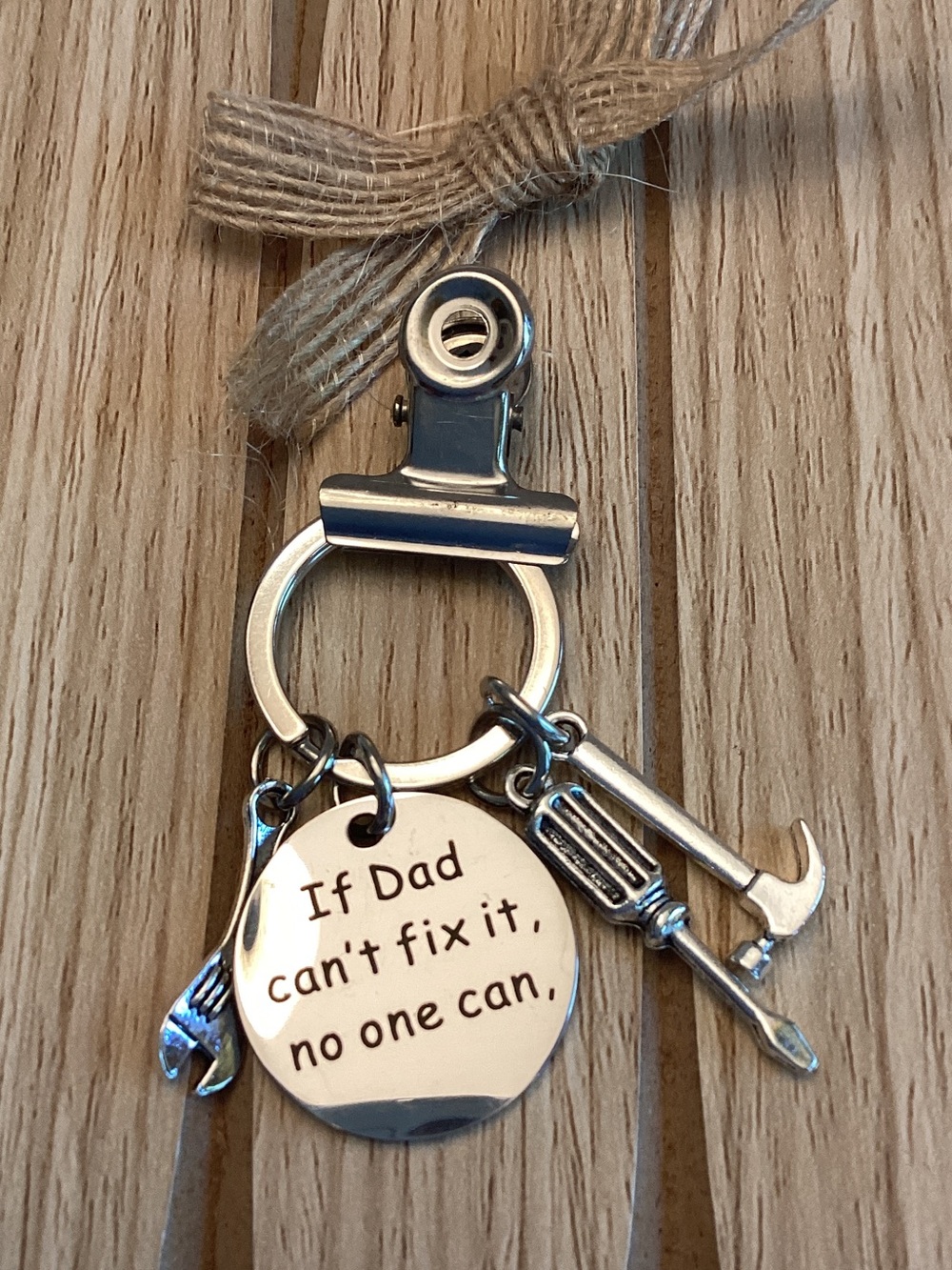 💕5/25💕Dad Tool Keychain Charm - Silver